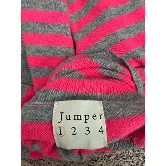JUMPER 1234 Stripe Roll Collar Jumper - Grey/Pink - Size 1 - Picture 5 of 6